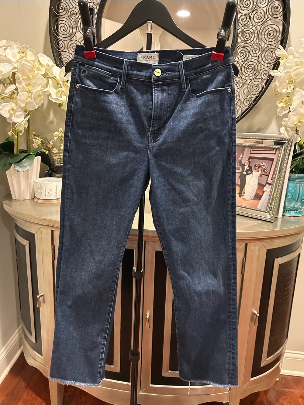Frame Denim women's Indigo Straight-Leg Jeans